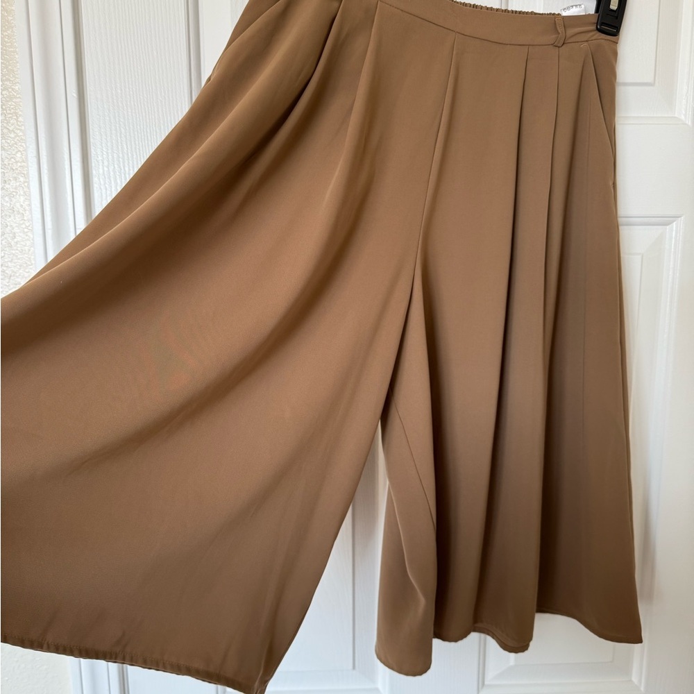 GU Brown Wide-Leg Culottes